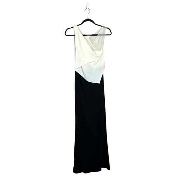3.1 PHILLIP LIM Silk Chiffon-trimmed Crepe Gown Black Tie White Size 0 Formal - Picture 2 of 9